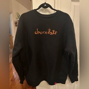 Chocolate skateboard embroidered sweatshirt size large
